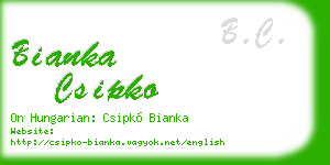 bianka csipko business card