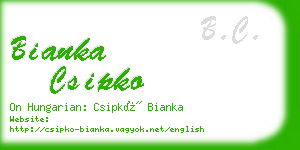 bianka csipko business card
